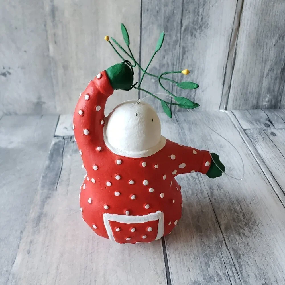 Department 56 Snowman Christmas Ornaments Santa, Mistletoe and Downhill Skier